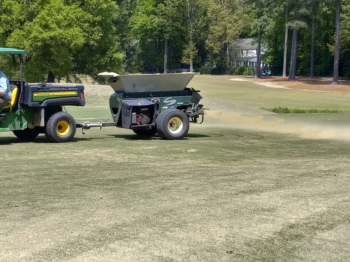 Well, we are officially back in golf season with the much loved 100+ player golf outings. Enjoying a closed driving range to do some much needed top dressing!