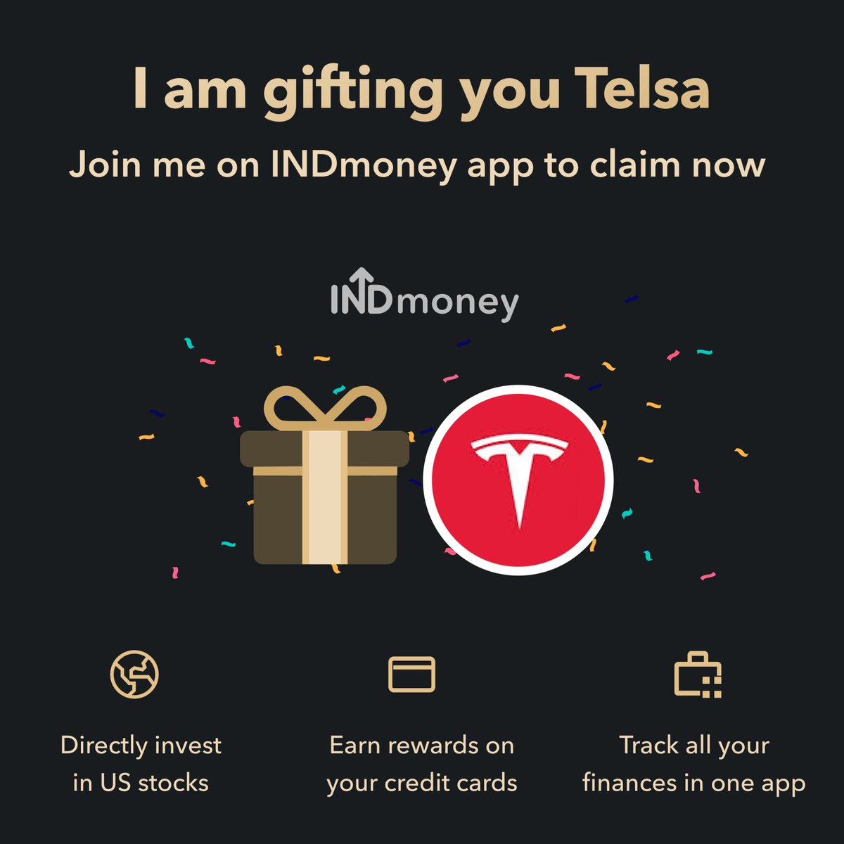 I am gifting you Tesla Stock worth ₹750. Enter my code SBX4OQJ2TSL while signing up 🥳
Click to claim today 👉🏼 indmoney.onelink.me/RmHC/pftpyzfs