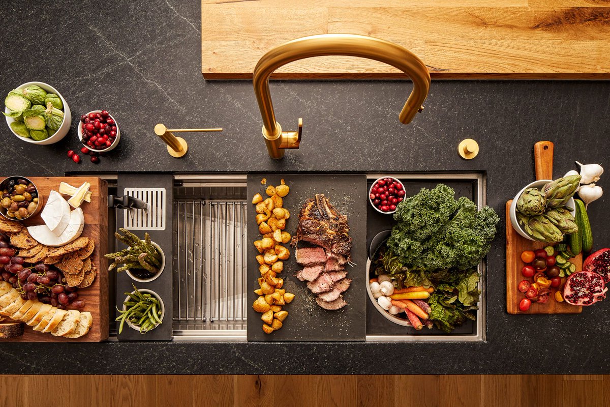 The Galley Workstation looks best when it's working with you. Dinner is beautifully served!