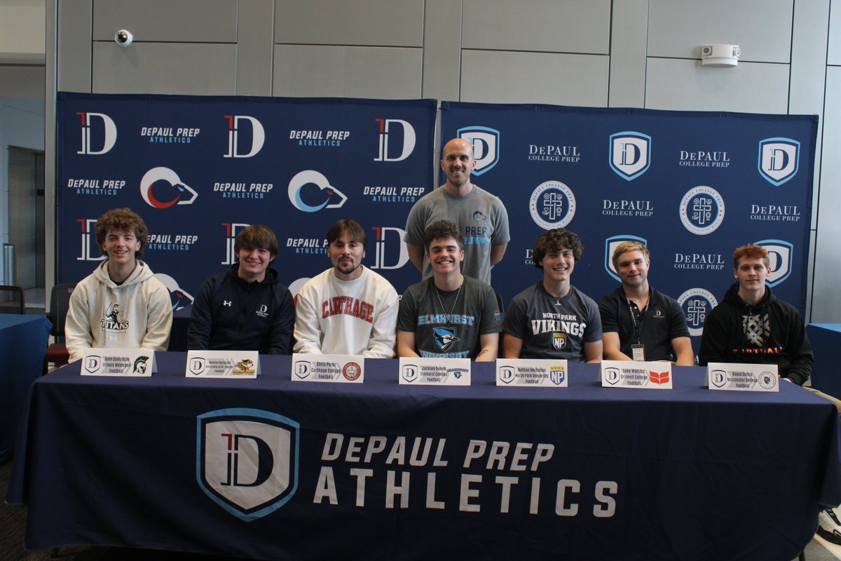 DePaulPrepFB's tweet photo. Congrats to our 7 players who made their college decisions and signed today! Very proud of each one of you with all the hard work you've all put in. Bets of luck at the next level! https://t.co/jiyKUSKjpX