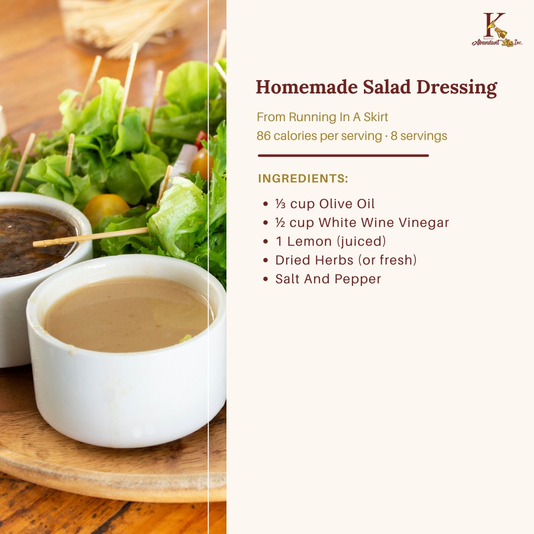 Did you know the Association for Dressing and Sauces created this event in 1992? We didn’t think so.😉

#NationalSaladMonth encourages people to incorporate more salads into their daily food regimen. Here is a salad dressing recipe for you to try! 

#healthyrecipes #saladdressing