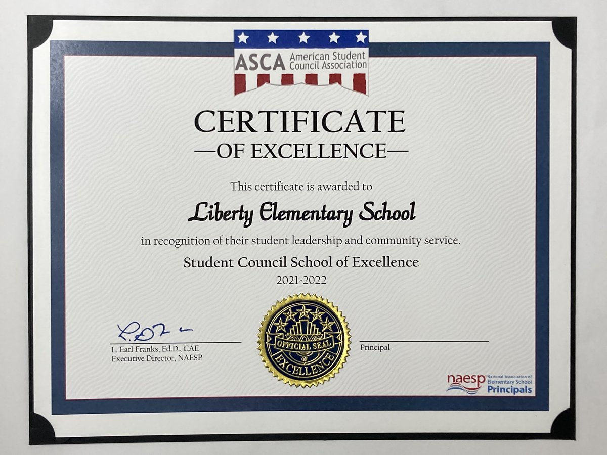 bbmsbronco's tweet photo. Congratulations to the Liberty Student Council on its Seventh Consecutive National Student Council School of Excellence Award from NAESP! #libertymagic2122 #LISDCulture https://t.co/wPVEgega7H