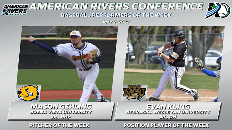 AmerRiversConf's tweet photo. .@BVU_Baseball's Gehling and @NWUBaseball's Kling Coined Weekly @AmerRiversConf Baseball Honors

#rollriversBSB

📰: https://t.co/ACP8Viov45 https://t.co/dEPxMkBANb