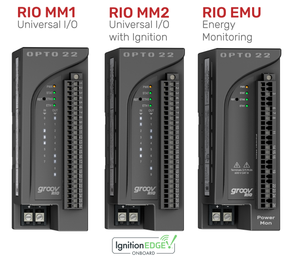 opto22's tweet photo. Choose the groov RIO edge I/O modules you need for your application: universal I/O or energy monitoring. Learn more: https://t.co/q6MUIu1Q9Y #groovRIO #edgeIO #Ignition #energymonitoring https://t.co/tPO4m5bADz