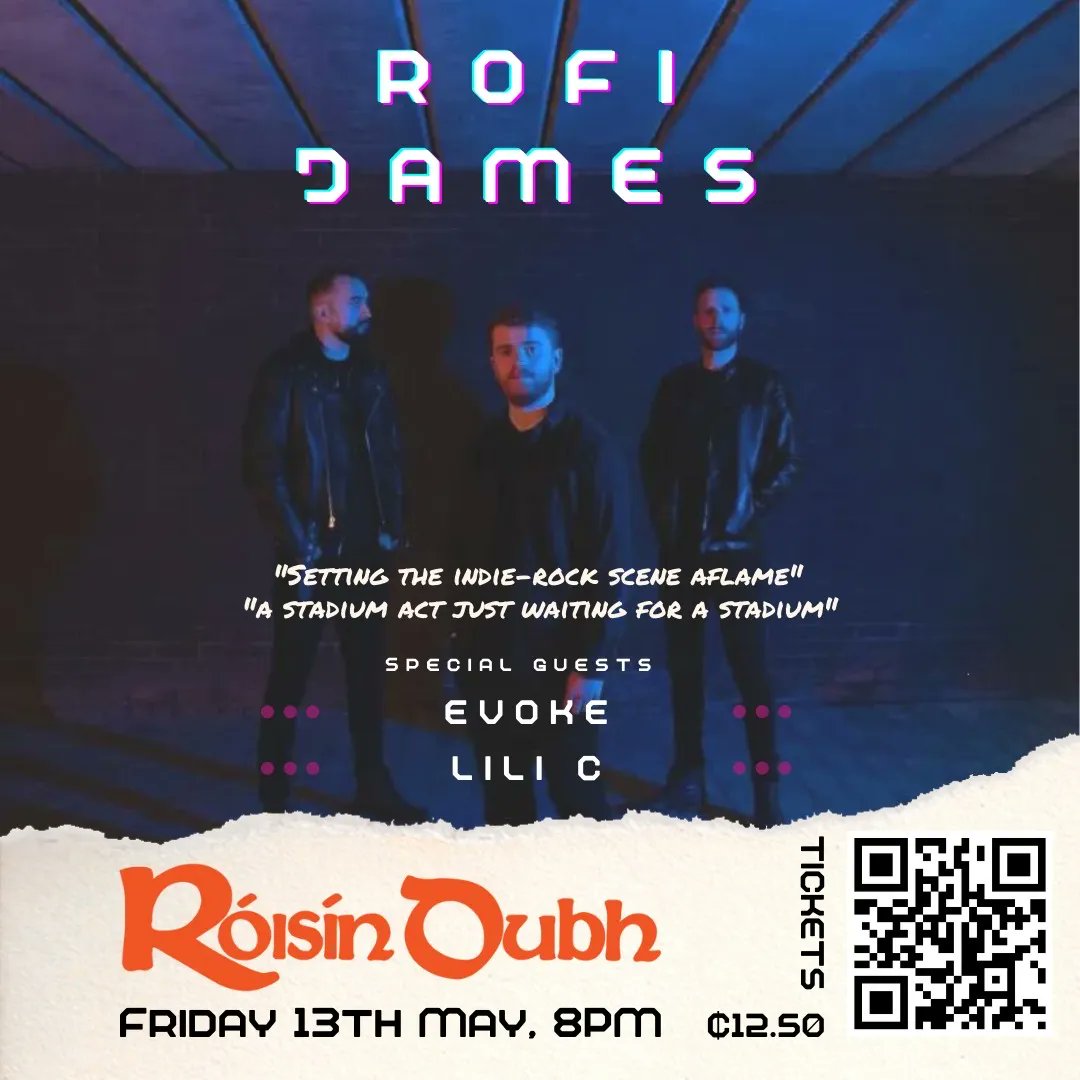 𝐑𝐞𝐚𝐥𝐥𝐲 𝐞𝐱𝐜𝐢𝐭𝐞𝐝 to join Evoke and Lili C in Roisin Dubh in Galway on May 13th! 😁 It’s a hometown gig for us, so in the lead up we’re gonna post 10 things we love about Galway! 🇱🇻 what should we include? Let us know! Buy tickets here: buff.ly/38w8T16