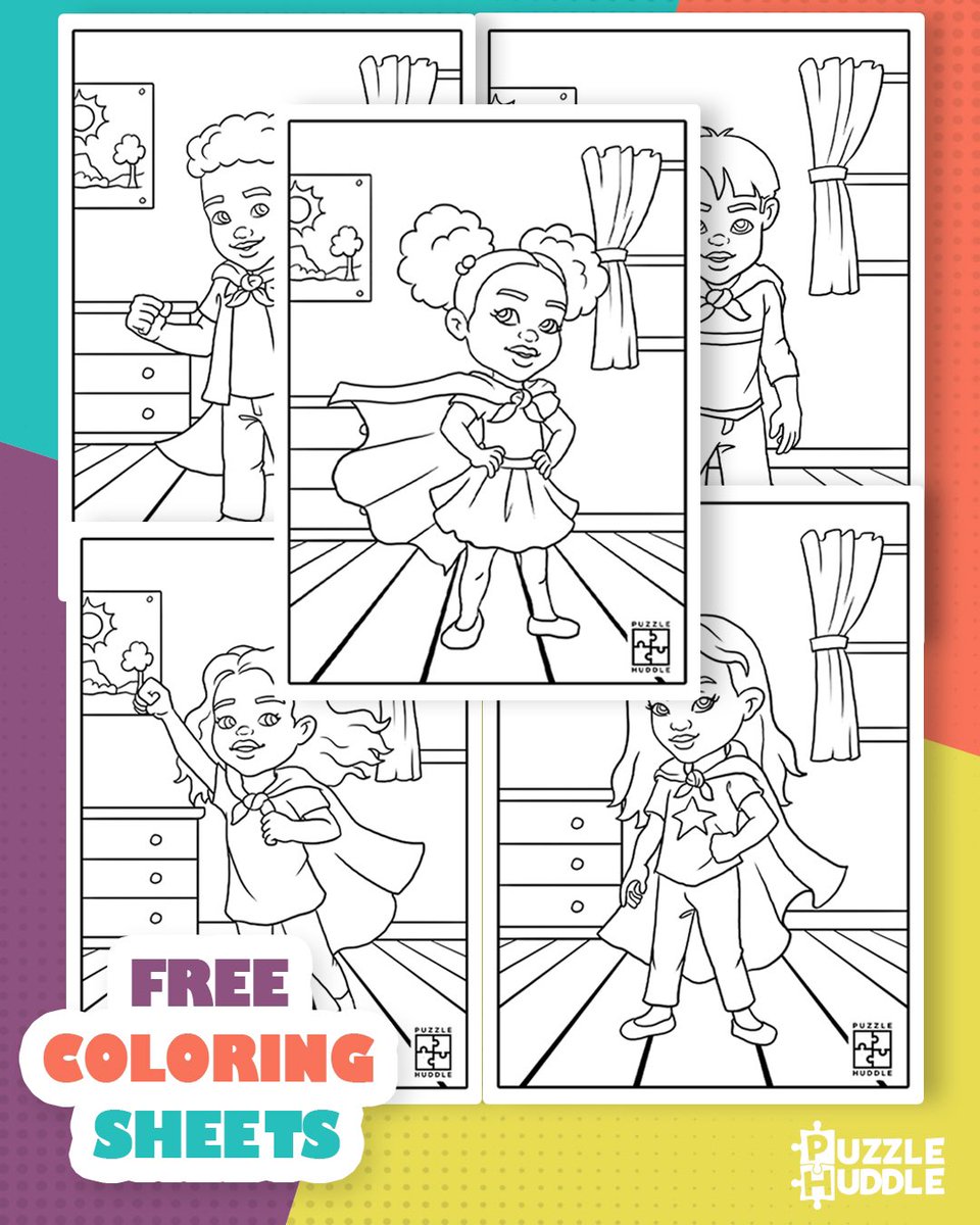 New #superhero coloring sheets available on our website! Visit our webpage to print, color, and share! bit.ly/3kpYqXQ