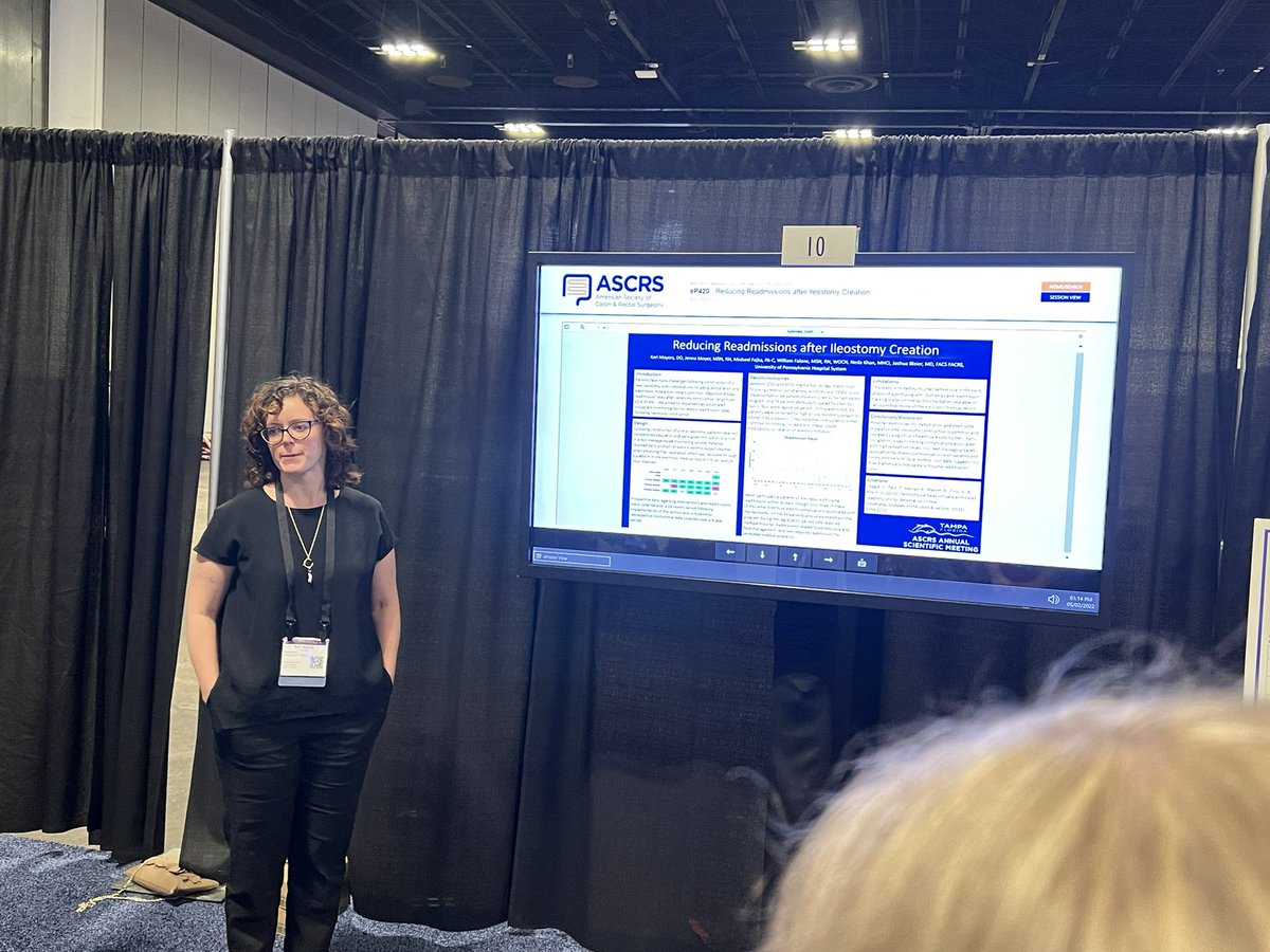 Joshua Bleier (@jisbmd) on Twitter photo Our Fellow Keri Mayers presenting on how to reduce readmissions after ileostomy creation! <a href="/pennsurgery/">PennSurgery</a> at #ASCRS22 <a href="/NajjiaMahmoud/">Najjia Mahmoud</a> Our Fellow Keri Mayers presenting on how to reduce readmissions after ileostomy creation! <a href="/pennsurgery/">PennSurgery</a> at #ASCRS22 <a href="/NajjiaMahmoud/">Najjia Mahmoud</a>