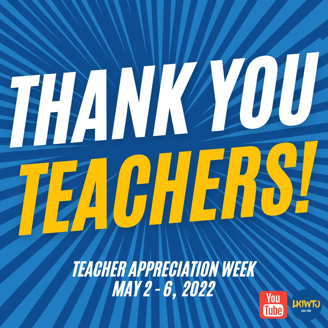 LKIWTheJoneses's tweet photo. It's Teacher Appreciation Week! 🍎 Let's celebrate and thank teachers for all of their dedication and hard work – not just today, but every day! Thank you, Teachers! https://t.co/6JJKelq8hr