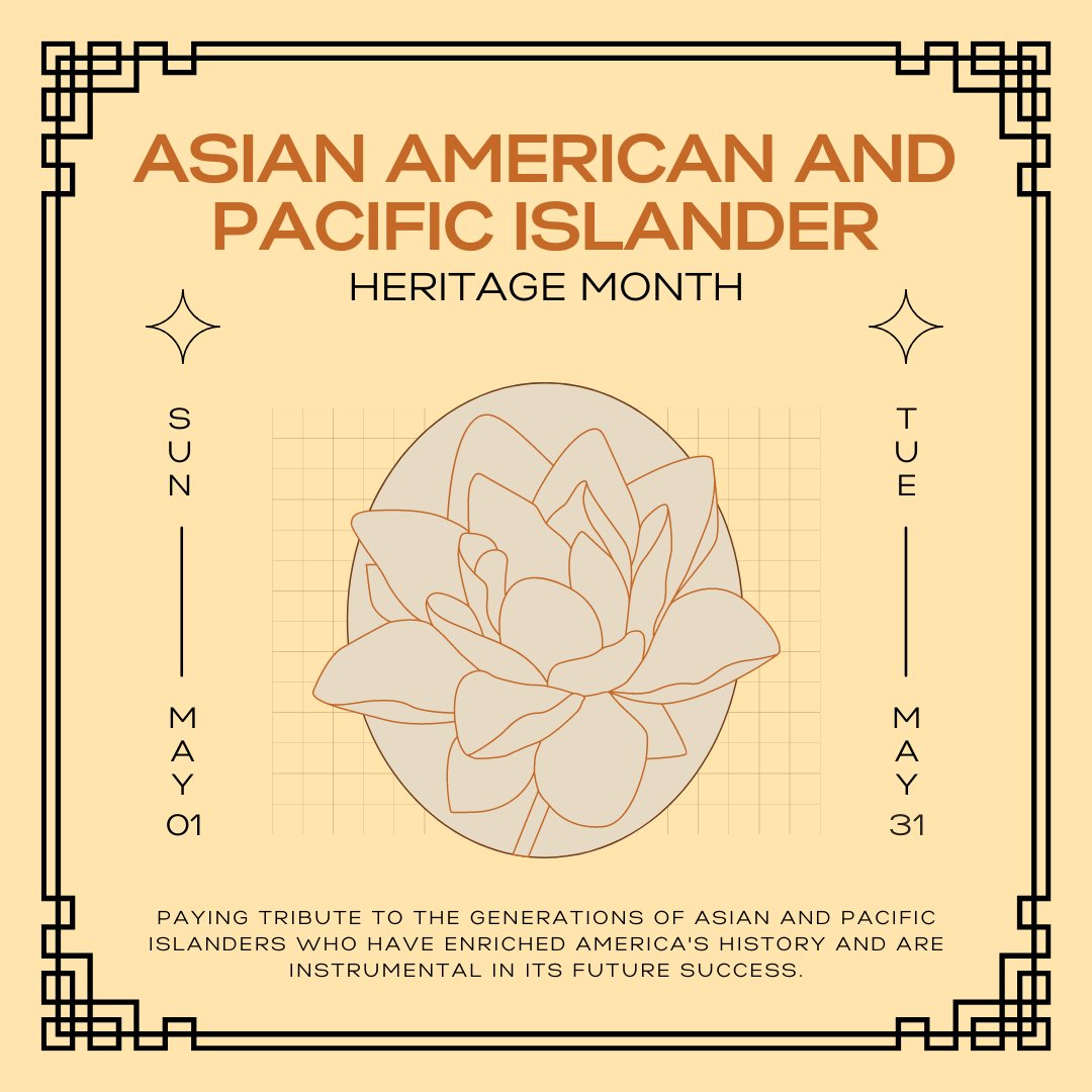 🌸🌺 Happy Asian American and Pacific Islander Heritage Month! 🌸🌺

AAPI Heritage Month is an annual celebration that recognizes the historical and cultural contributions of individuals and groups of Asian and Pacific Islander descent to the United States. 
#AAPIHeritagemonth