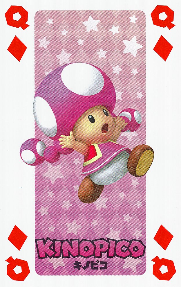 DailyToadette's tweet image. The Queen of Diamonds card from the Mario Playing Cards NAP-05 deck.