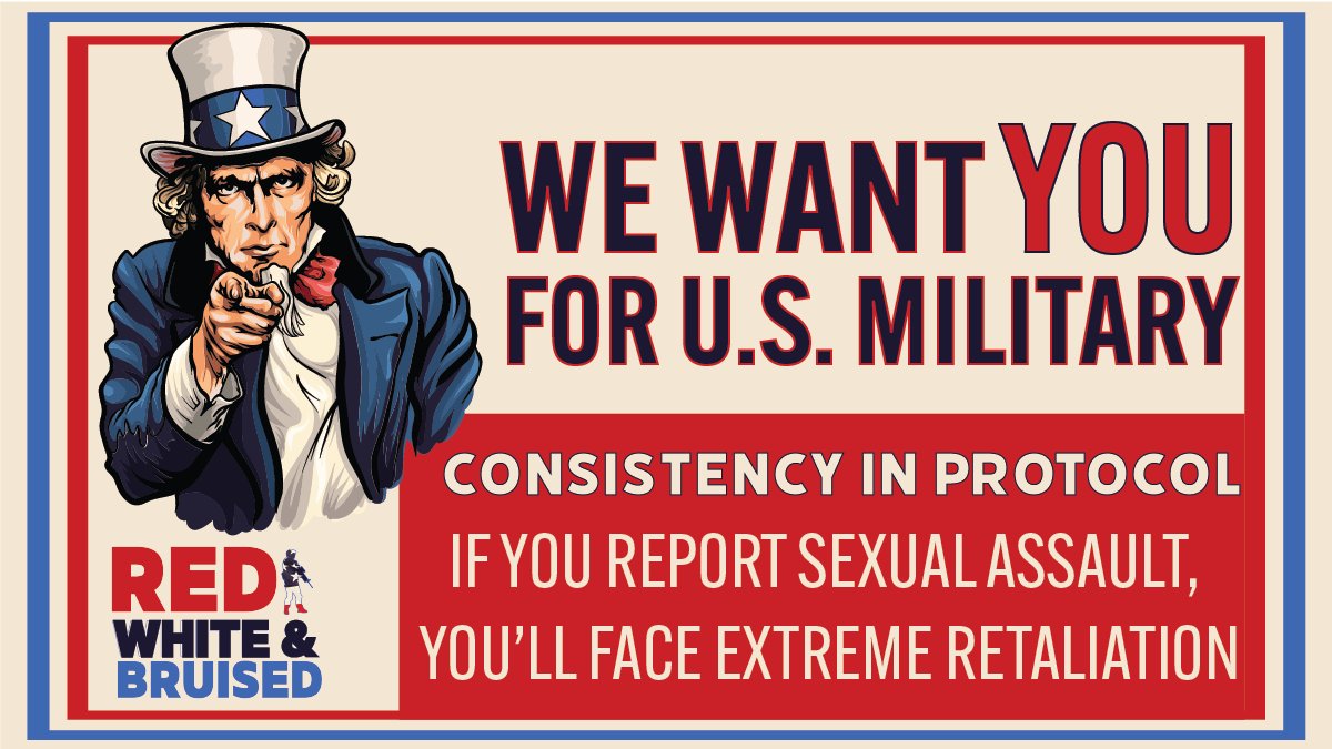 The culture of coverup and retaliation against those who report sexual assault and domestic violence must end. The military needs to #BelieveSurvivors instead of protecting leaders at all costs. #RedWhiteAndBruised