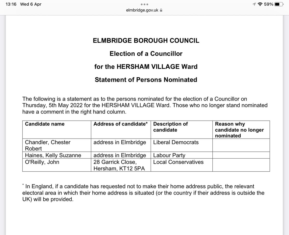 Just had the LibDem material. Absolutely NOTHING about Hersham and full of national stuff. Deeply disrespectful to Hersham residents who are entitled to know plans and priorities (if any!) to benefit our community.
