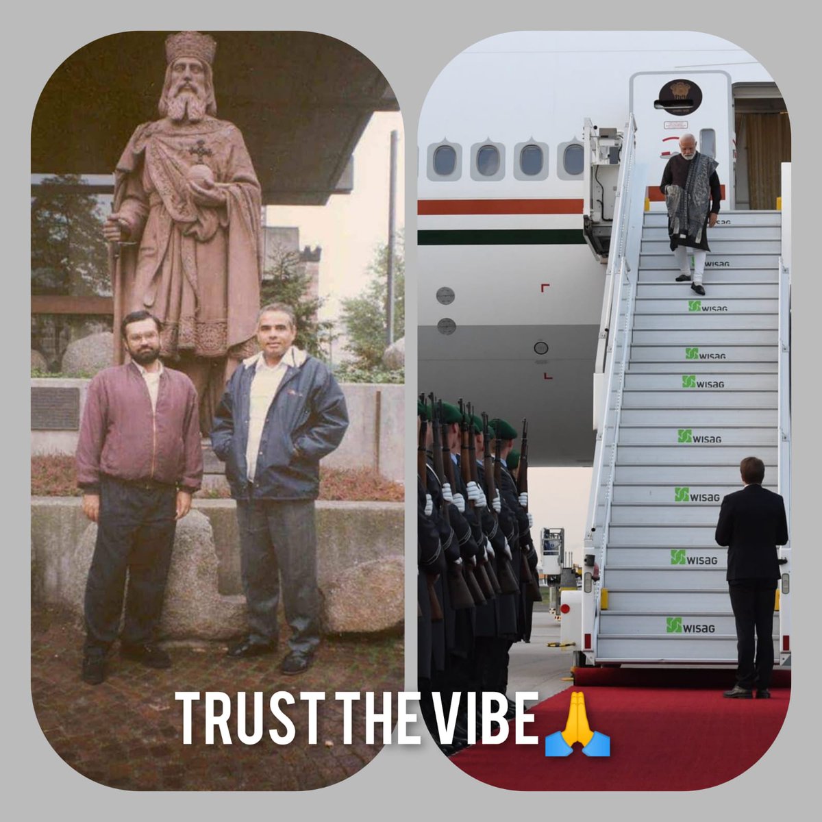 Same person same place ...thirty years ago....always trust the vibe... remember best is yet to come 🙏🙏 #ModiInBerlin #ModiHaitoMumkinHai