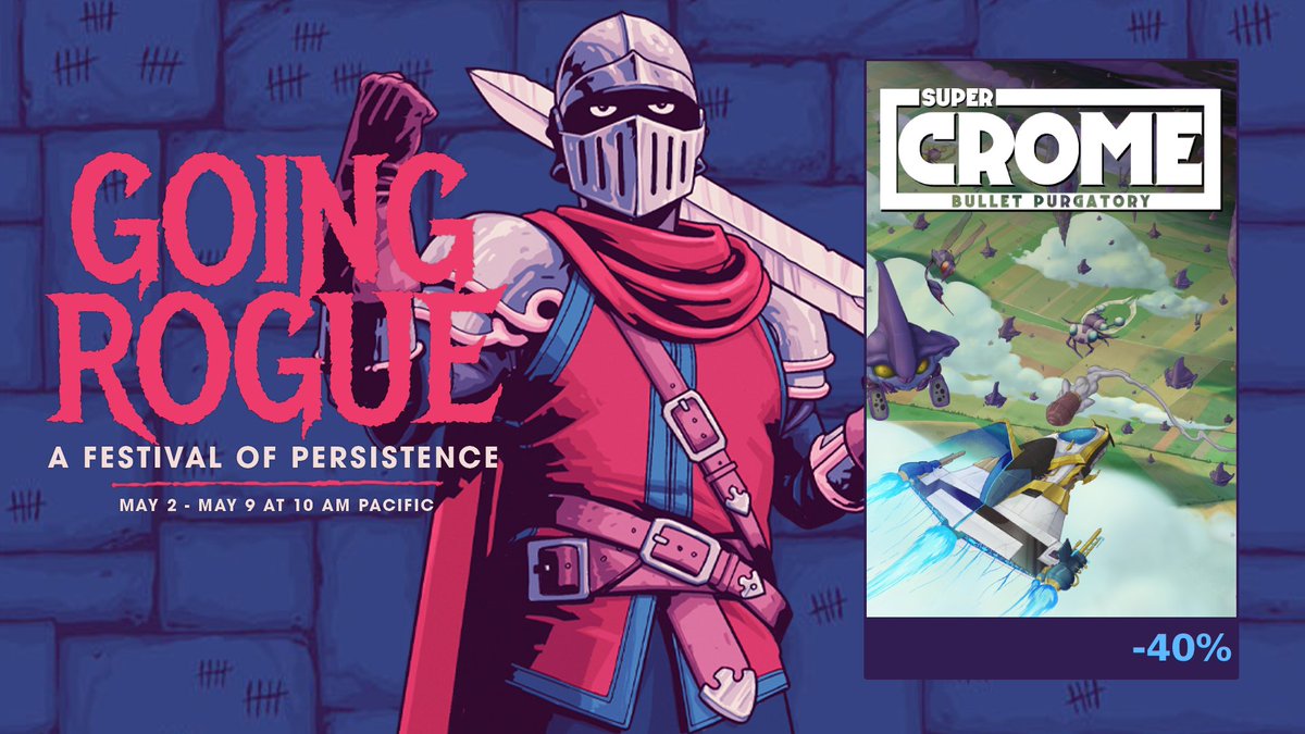 StumpheadGames's tweet image. Super Crome is 40% off as part of Steam's #goingrogue event! #indiedev #shmup
store.steampowered.com/app/984450/Sup…