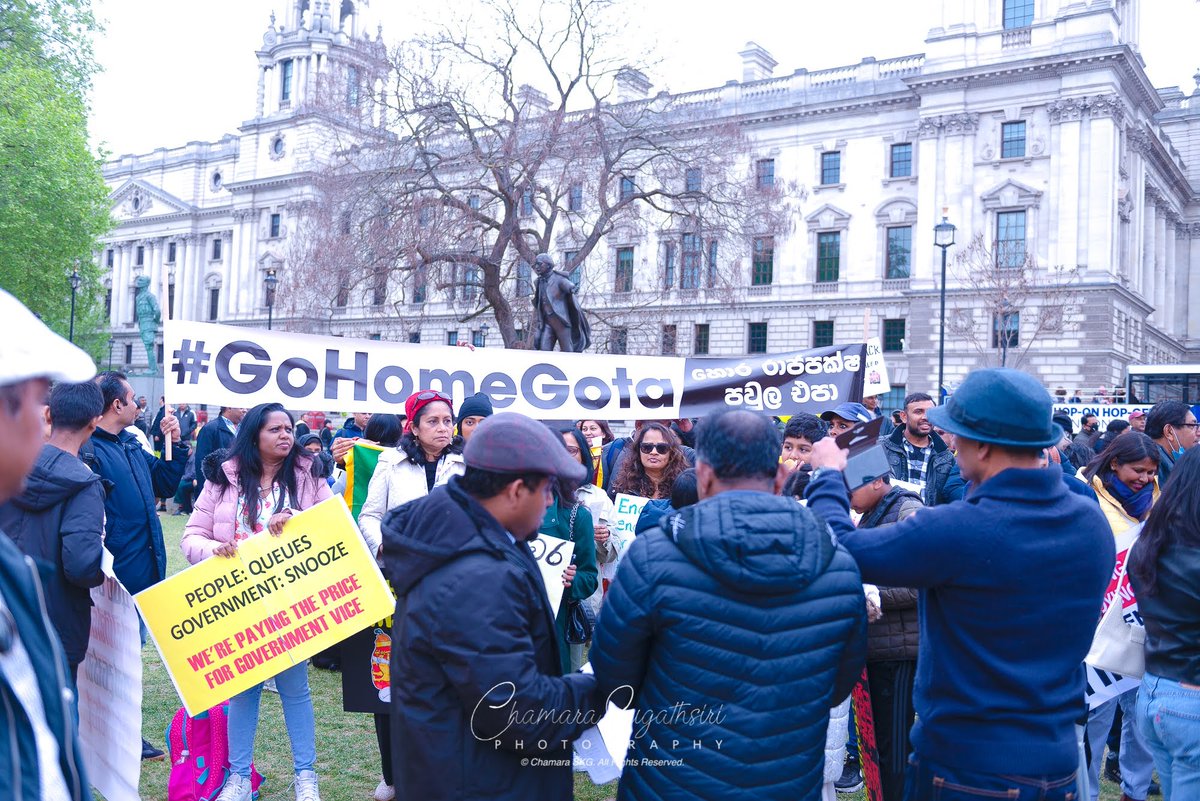 Gotagama London.. 
Protest May Day 2022. 
#gohomegota2022 #gohomegota #london #parliamentsquare