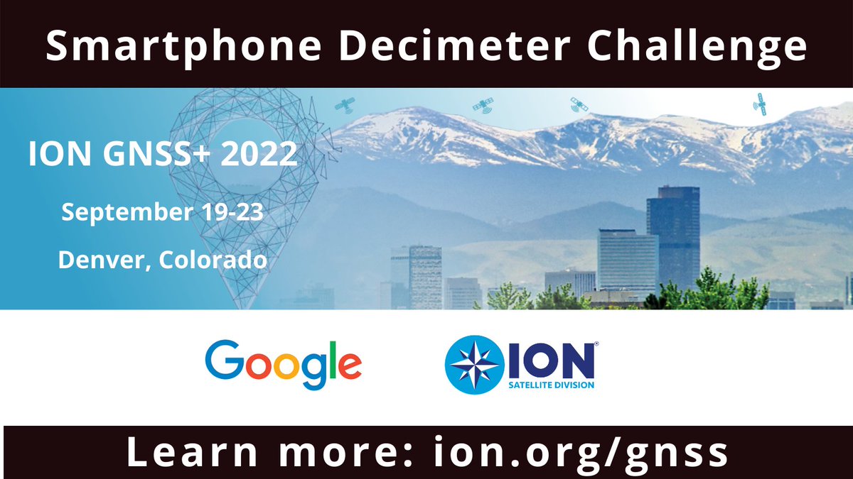 Learn more about the <a href="/Google/">Google</a> and <a href="/ionavigation/">Inst of Navigation</a> Satellite Division Smartphone Decimeter Challenge here: bit.ly/3MQlqvv

#Positioning #Navigation #Timing #PNT #Location #Smartphones #gnss #gps #precisepositioning #iongnss