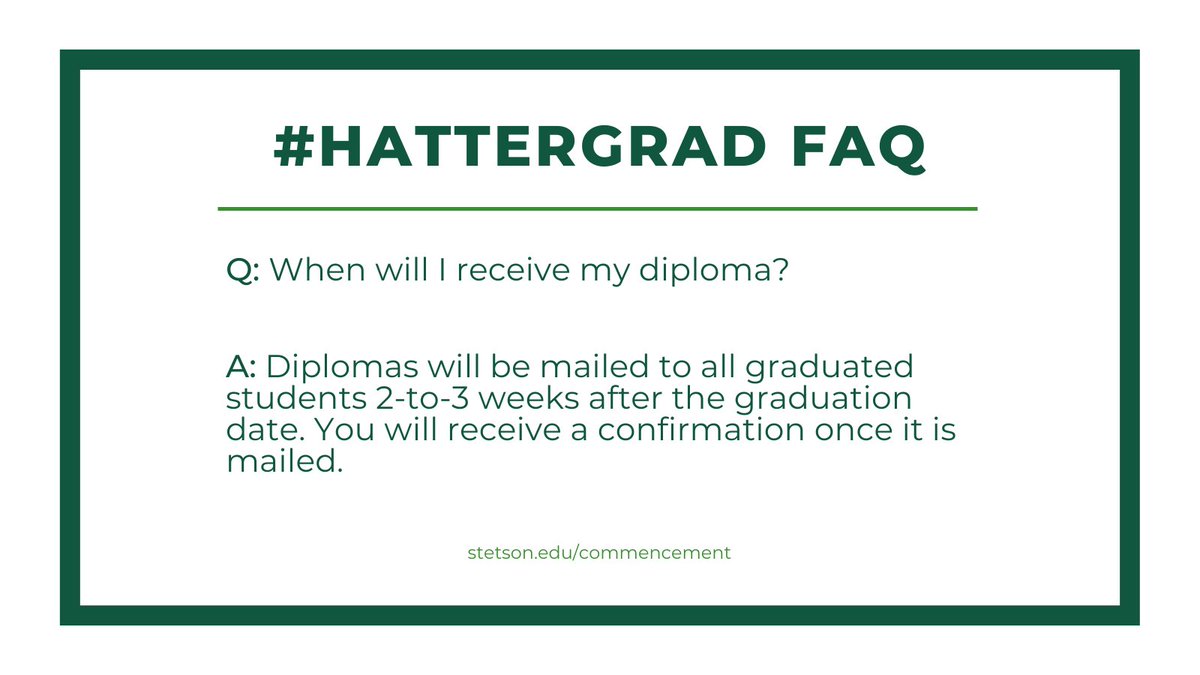 StetsonU's tweet photo. #HatterGrad FAQ π https://t.co/Us0RNhfZVO