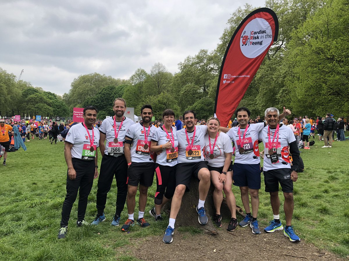 Thanks to everyone who ran the Vitality London 10K today, including CRY’s medical team lead by <a href="/CRY_UK/">CRY</a> Consultants <a href="/SSharmacardio/">Sanjay Sharma</a> <a href="/MichaelPapadak2/">Prof Michael Papadakis</a> &amp; CRY Trustee <a href="/jayheartdoc/">Jayesh Makan</a> -  raising vital funds for the  #cryresearch programme #Run4Research