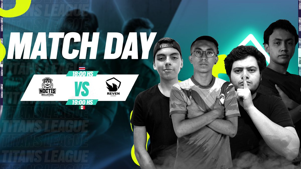 #MatchDay  / @R6esportsLATAM 

Hoy solamente tendremos un enfrentamiento entre el equipo de <a href="/Noctis_Bellator/">Noctis Bellator</a>  en contra del equipo de @RevenAcademy 

Miralo en vivo por nuestro canal de twitch:

twitch.tv/titansleague