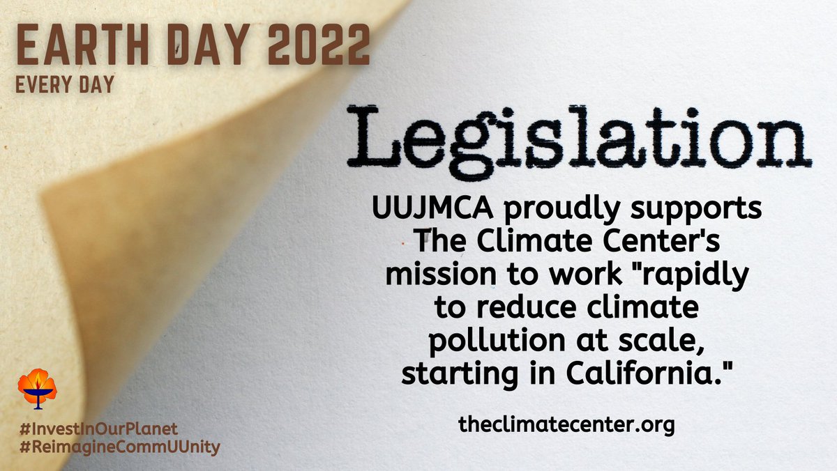 UUJMCA's tweet photo. UUJMCA proudly supports The Climate Center's mission to work "rapidly reduce climate pollution at scale, starting in California."
https://t.co/lSZfOdaPvz
@climatecampaign #ReimagineCommUUnity #ClimateChange #CaliforniaClimate #InvestInOurPlanet #Investinourfuture #EarthDay2022 https://t.co/qc4tRFrmvw