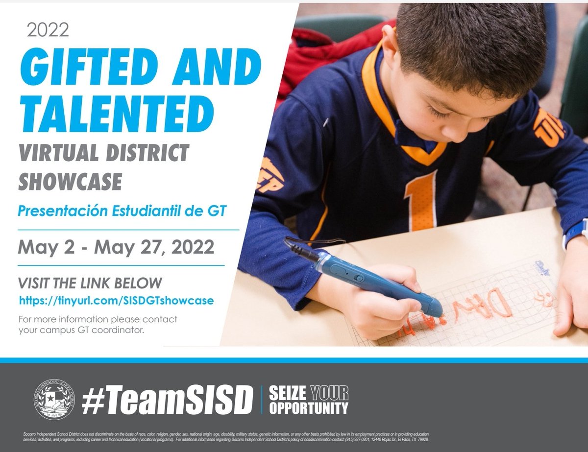 We're excited to showcase some of our bulldogs' awesome creative and academic projects! Navigate to the SHS Feeder and check us out!! Click the link below! tinyurl.com/SISDGTshowcase
 <a href="/Socorro_HS/">Ignacio Estorga</a> @mesparza_SHS <a href="/RRodriguez_SHS/">Rosalva Rodriguez</a> #TeamSISD #SISD_GT #SISD_AA