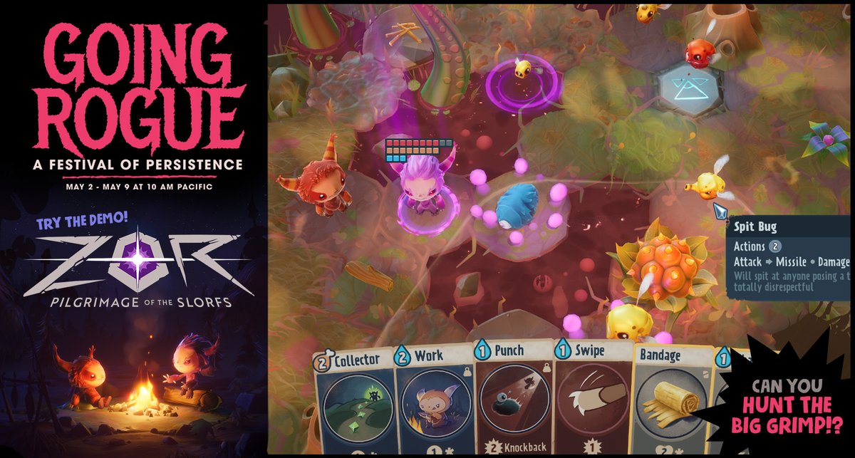 RighteousHQ's tweet photo. ✨Reminder to try the ZOR demo while it lasts during Going Rogue!✨
♟️Insane Tactics
🃏 Deckbuilding
🧌 Cute, but ultimately too dangerous to pet monsters!
https://t.co/t5GwqnUQMN
#Steam #Roguelike #GoingRogue #Deckbuiler https://t.co/lvjHLJ40um