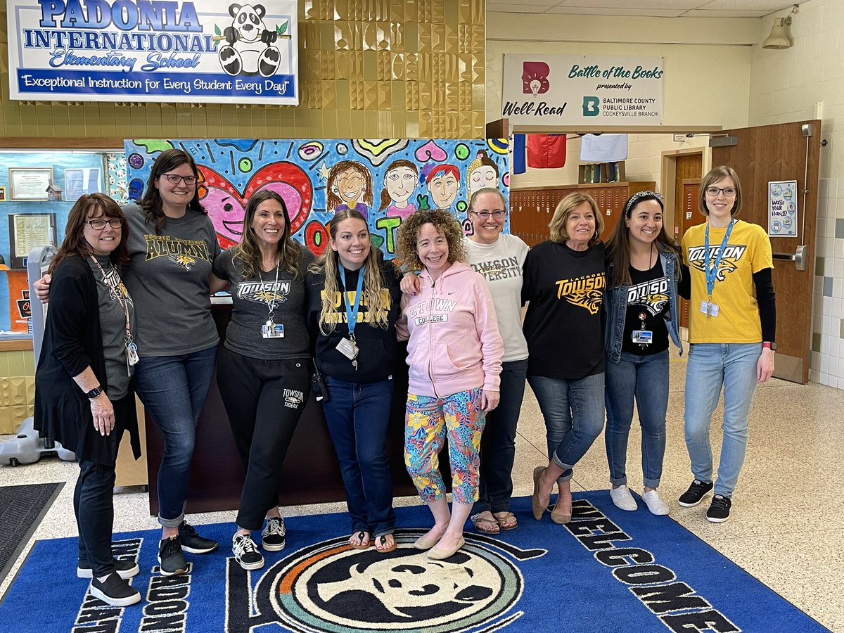 Our Padonia teachers were excited to show off their college pride! Especially the @TowsonCOE @TUSpecEd grads! #bcpscollegeday @dan_pizzo