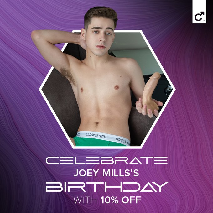 Celebrate the birthday of @JoeyMillsXXX all month long with 10% off his Fleshjack and dildo! Only at