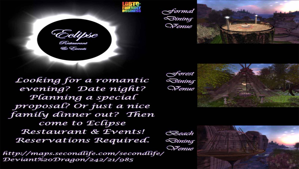 MediaSL1's tweet photo. Eclipse Restaurant & Events – Place
✔️ #SecondLife ✔️ #MediaSl ✔️ #SL
⭐ join https://t.co/AaO41oZ8bz Discord: https://t.co/S8R6esljwl
#bestsecondlife #EclipseRestaurant&ampEvents #MenSL #NewSL #newmens #Secondlife #secondlifefashion #secondlifestyle
https://t.co/9oOUGYZtmm https://t.co/YfVgqfoZ1x