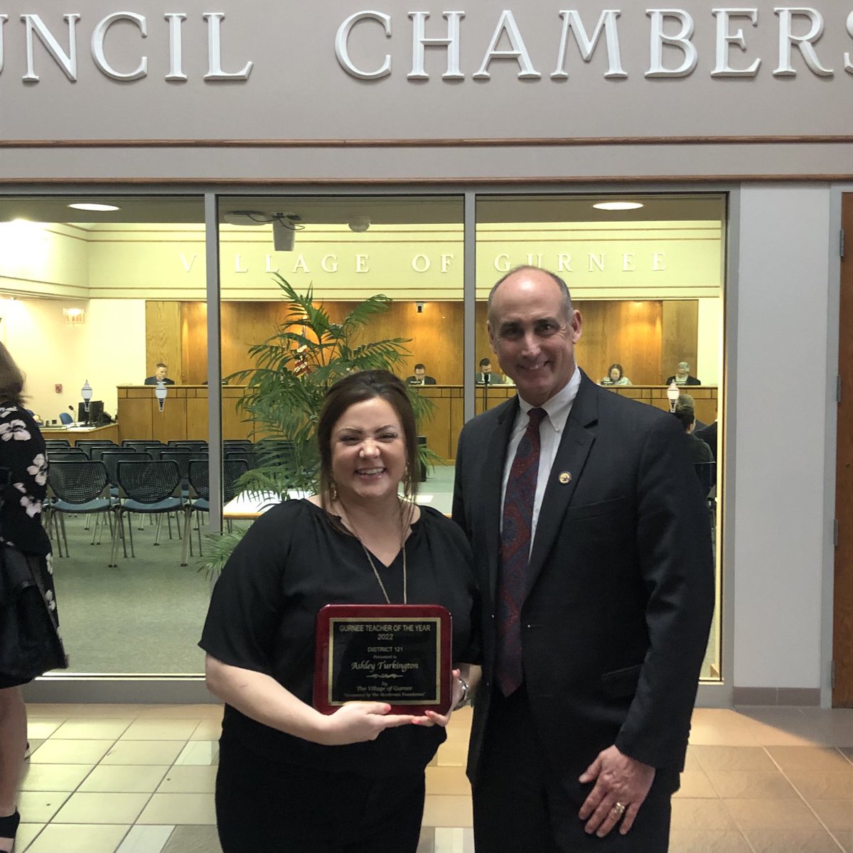 Extremely proud of our 2022 WTHS Teacher of the Year Ashley Turkington. 
Thanks to the Village of Gurnee and the Henderson Foundation for supporting this special recognition for our Gurnee schools!