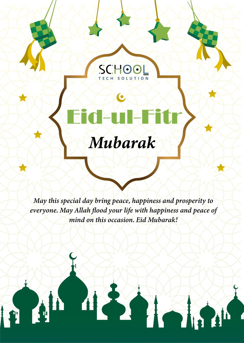 SchoolTechSol's tweet photo. May you continue to grow wiser and more charming every day! May this Eid bring happiness in your heart and to your family. Eid ul Fitr Mubarak!
.
.
.
#SchoolTechSolution #Eidulfitr2022 #eidmubarak #eid2022 #eid #happyeid #transformclassrooms #TransformSchool #futurereadyschool https://t.co/neL9C9jxia