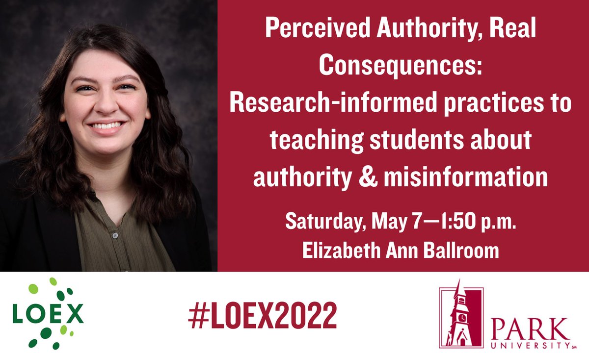 ParkUniversity's tweet photo. Going to #LOEX2022?  Make sure to attend Camille Abdel-Jawad's presentation on Saturday. https://t.co/JC2YAbPTkc