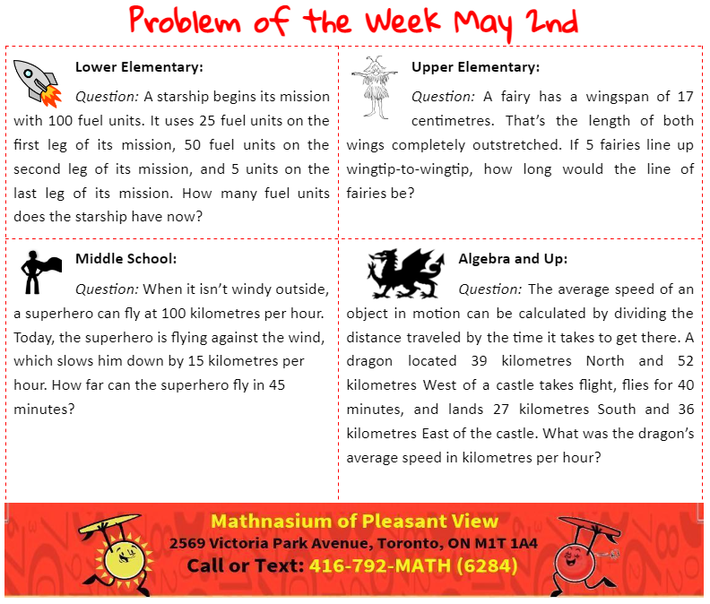 MathnasiumPv's tweet photo. Here are this week's PROBLEMS OF THE WEEK! 

#problemoftheweek #math #mathisfun #mathforkids #mathtutoring #mathenrichment #matheducation #education #mathnasium #pleasantview #torontomathtutoring #mathproblem #mathforchildren #mathhelp #homeworkhelp #toronto #mathematics https://t.co/gW8n0Zw9Ca