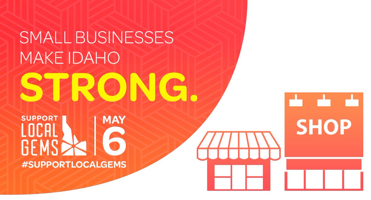 KeepIdaho's tweet photo. Small businesses employ hundreds of thousands of Idahoans. On Friday, May 6th, #SupportLocalGems and the Idahoans they employ by shopping local and supporting the gems in our communities. More details here: https://t.co/5lXgzq7Gd4 https://t.co/XnZj1NN1F5