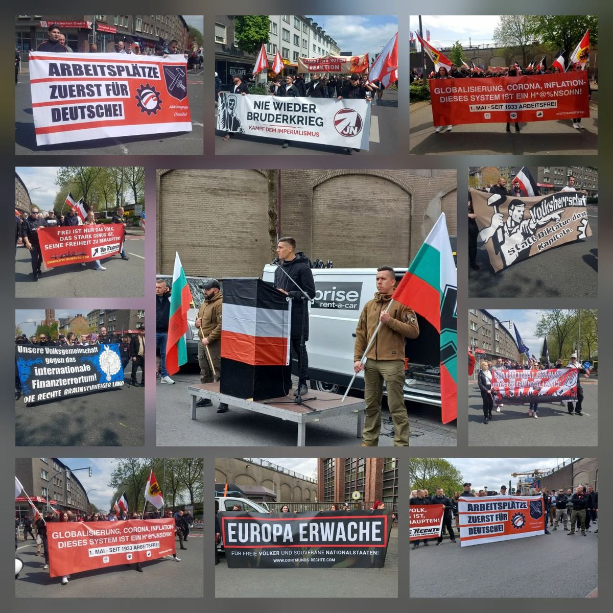 AutonomeNation1's tweet photo. Gegen das System und Kapital unser Kampf ist National!

#Dortmund #Demonstration #Arbeitsfreiseit33 #Feiertag #sozialgehtnurnational https://t.co/9mQu0QZaoP