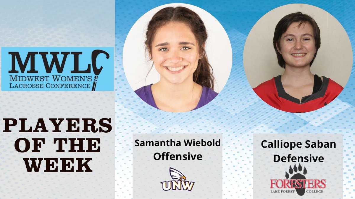 .<a href="/unweagles/">UNW Eagles</a> <a href="/unwwlax/">UNW W. Lacrosse</a> Wiebold, @LFAthletics <a href="/lfcwlax/">LFCWLAX</a> Saban earn MWLC Weekly awards
mlc-mwlc.org/sports/wlax/20…