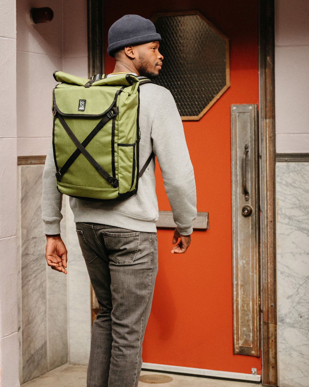 Chrome Industries on X New for 22 the Bravo 3.0 in 1050D nylon Olive Branch. Our latest Bravo Backpack features the iconic external cross strap system removable waterproof tote padded laptop sleeve gu...