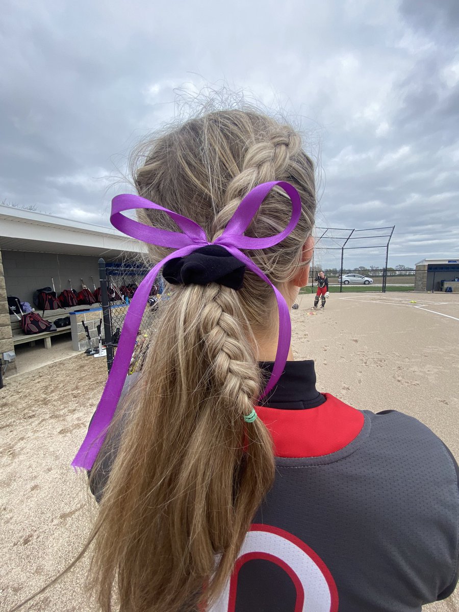 Today we wear purple ribbons to support <a href="/JMUSoftball/">JMU Softball</a> 💜