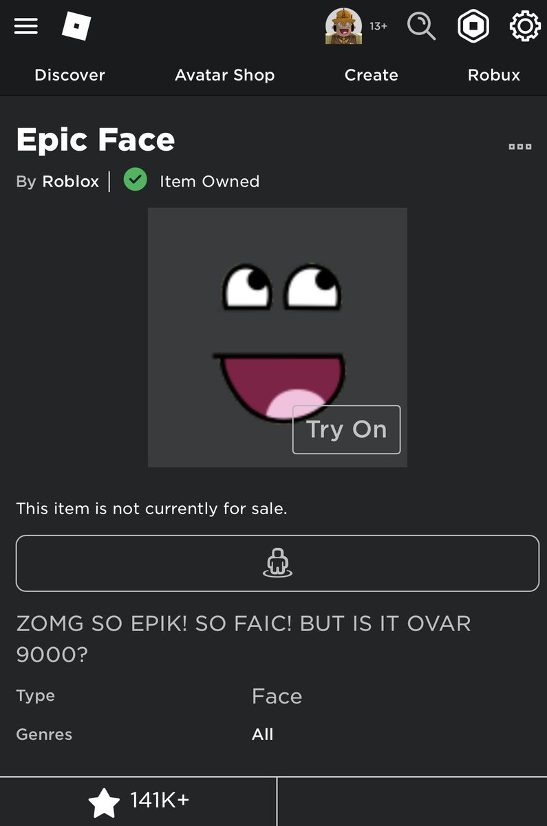 Basic Epic Face - Roblox