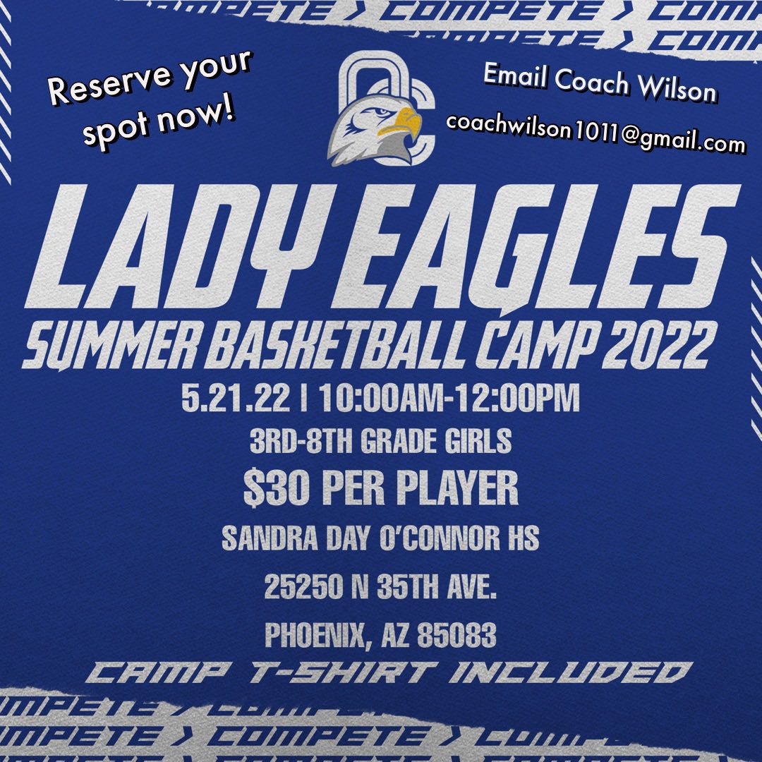 ocgbball's tweet photo. Lady Eagles Summer Basketball Camp is back!!!
3rd-8th Graders 🏀
Shooting✅
Ball Handling✅
Passing✅
Offensive & Defensive concepts✅
Team building & tons of fun!
Reserve a spot now contact Coach Wilson | coachwilson1011@gmail.com #ChasingProgress https://t.co/PLqaZFIiIS