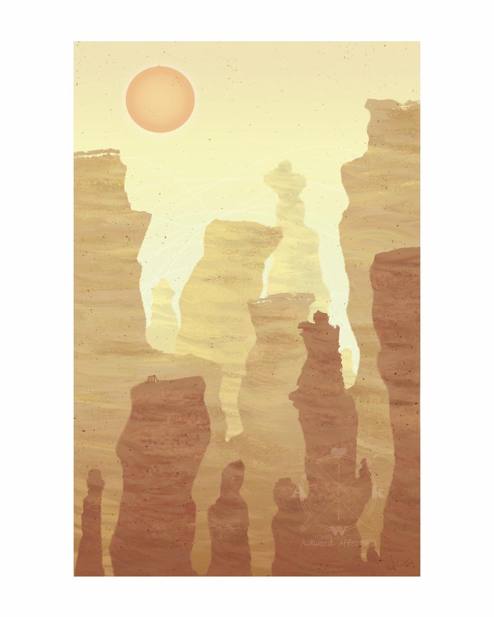 Next up, Wanderlust VIII. Seeking that warmer weather plz. 🏜

#Illustration
#digitalpainting #desertmountains #wanderlust #awkwardaffections