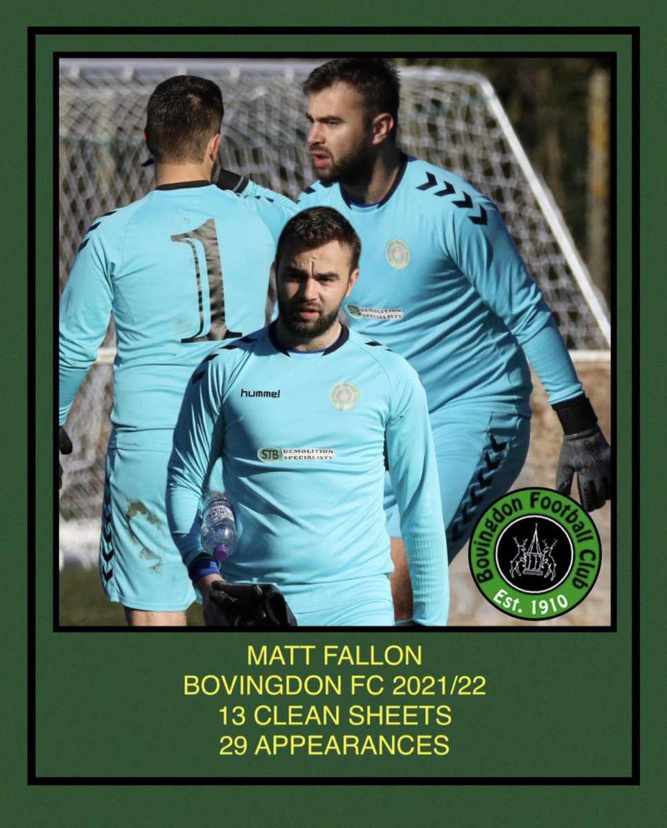 Bovingdon Football Club (@bovingdonfc) on Twitter photo How good has this season been for <a href="/matt__fallon/">Matt Fallon</a> 13th clean sheet in 29 games today, incredible record. Been a massive reason why weโve won so many tight games. How good has this season been for <a href="/matt__fallon/">Matt Fallon</a> 13th clean sheet in 29 games today, incredible record. Been a massive reason why weโve won so many tight games.
