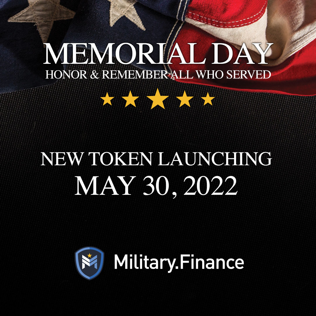 Mil_Finance's tweet image. Very excited to announce that we're launching our new token on Memorial Day 2022. Can't think of a better way to honor and remember those that served by launching the token that supports veterans. Follow us for timely updates

#crypto #military #bitcoin #veterans #charity