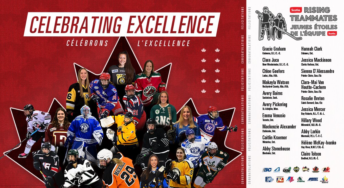Meet the 20 young women who are part of the Scotia Rising Teammates mentorship program!
 
These players exemplify leadership, teamwork and outstanding skill that will continue to grow with help from mentors on Canada’s National Women’s Team.
 
<a href="/scotiabank/">Scotiabank</a>