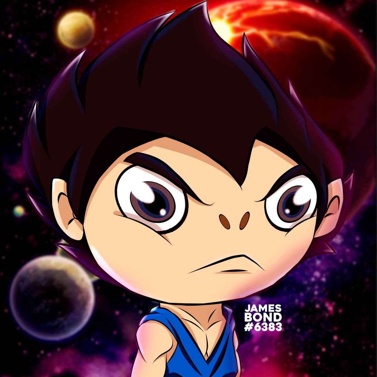 superjamesbonde's tweet photo. What's up @KarafuruNFT, @toromilano58 and @Solemaster32? Just wanted to check in with you guys and announce my new 2-Pack Fanart Collection inspired by one of the most famous animes out there: Dragon Ball Z. Say hi to Vegeta. #PortugueseKarafuru https://t.co/EfPIWFOqwU