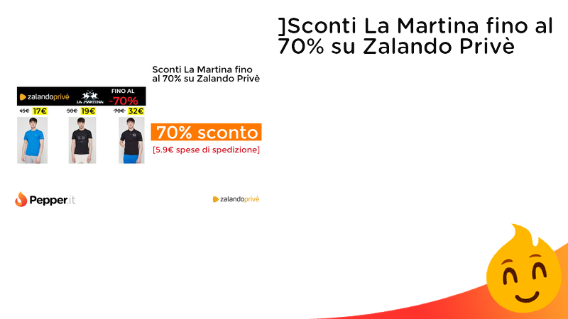 PepperOfferte's tweet photo. #OFFERTE ](https://t.co/lxKSGxLp1p)Sconti La Martina fino al 70% su Zalando Privè   ➡️ https://t.co/dAaMkyI1iT https://t.co/H3KwGZJEHr