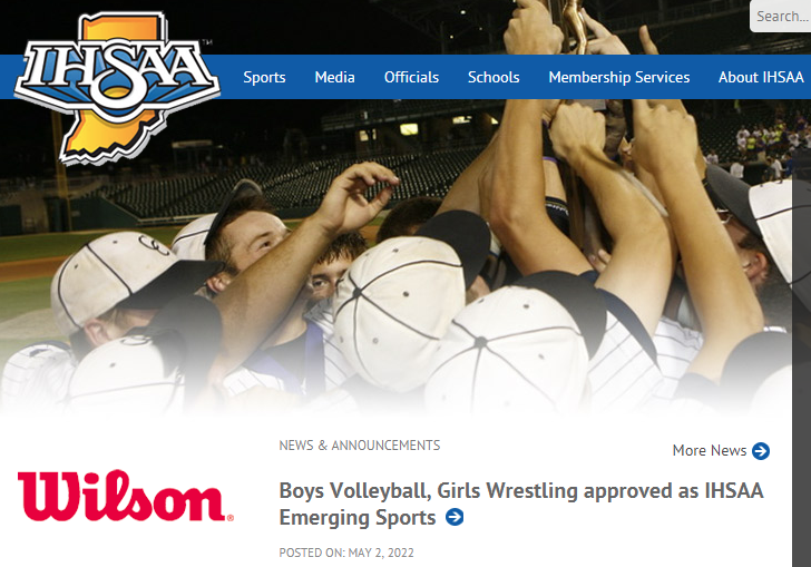 AVCAVolleyball's tweet photo. Big News: Indiana Adds Boys High School VB!
@IHSAA1 voted unanimously to include boys volleyball as an emerging sport. Indiana is the 4th state to sanction boys VB in 2022 (Ohio, Utah, South Carolina).
THAT is a good year, and we're only four months in!
https://t.co/sH1NDzMHyX https://t.co/Zrt9AknJaZ