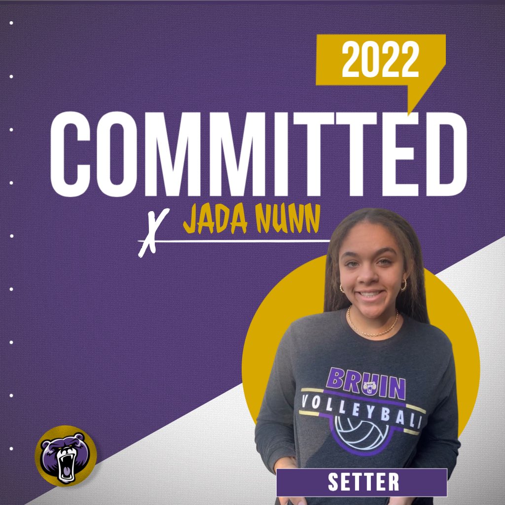 🚨 COMMITMENT ALERT 🚨

Congrats to Minnesotan Jada Nunn on her recent commitment to the Bellevue volleyball program! Jada is a two-time first team all-conference setter from Woodbury Senior High School &amp; Kokoro Volleyball.

Welcome to the Bruin family! 💜🐻