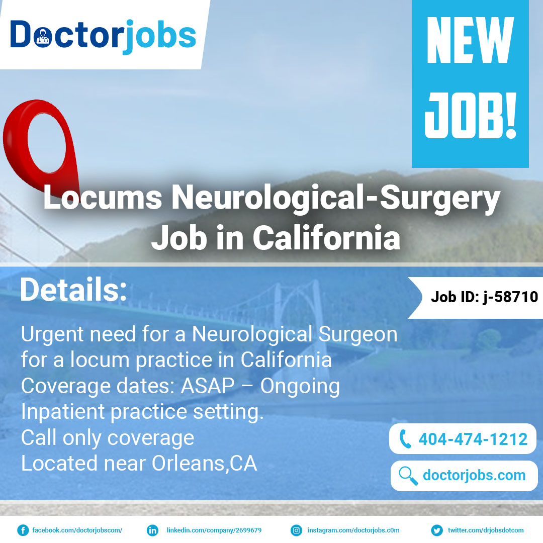 We are seeking a Locums Neurological-Surgery Job in California! Doctor Jobs is one of the country’s largest and fastest-growing healthcare staffing companies.
Job ID: j-58710 
Job Link: doctorjobs.com/jobs/locums-ne…