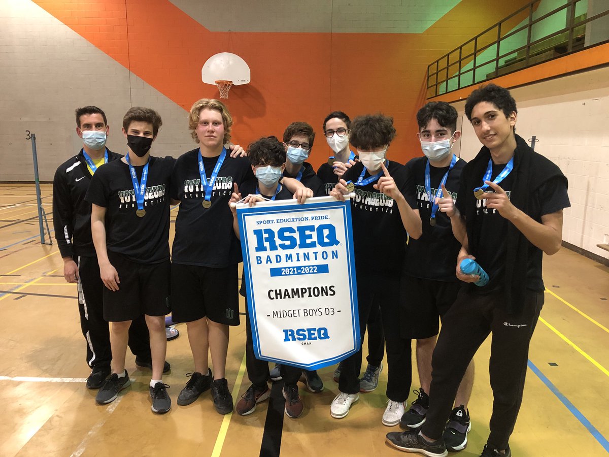 Équipe championne - Cadet. Badminton masculin🏸🥇🎉@WICMtl @WICVoyageurs